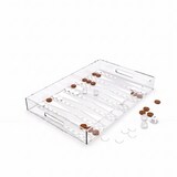 thumbnail of Plateau de jeu de backgammon en acrylique blanc et marron 25x38x5cm