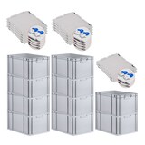 thumbnail of PROREGAL 10x Eurobox NextGen Grip mit Scharnierdeckel & blauen Verschlüssen | HxBxT 32x40x60cm | 65 Liter | Griffe geschlossen | Verstärkter Boden