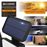 thumbnail of Brandson LED Solarleuchte Außenlampe, 120 LEDs, PIR-Sensor, 500 Lumen, Kaltweiß, 2400 mAh Akku, wetterfest, schwenkbar