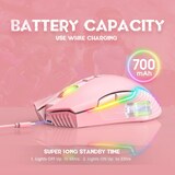 thumbnail of Souris Sans Fil Ergonomique Avec Éclairage RGB Et Longue Autonomie Rose YONIS