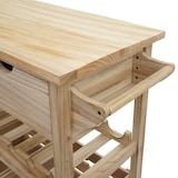 thumbnail of Serveerwagen HWC-G35, keukentrolley keukentrolley theetrolley, grenenhout 89x119x41cm ~ naturel