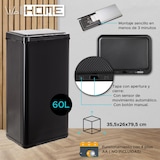 thumbnail of WellHome - Slimme Prullenbak 60L zwart 35,5x26x79 cm – Automatisch/Handmatig openen