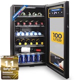 thumbnail of Sommertal Kühlschrank GK 100– Leiser Getränkekühlschrank mit LED, Touchscreen & Schloss kleiner Flaschenkühlschrank schwarz 100L