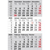 thumbnail of 3-Monats-Ersatzkalendarium für Edelstahlkalender, 3 Monate / Blatt, Wochenzählung,  am Kopf geleimt
