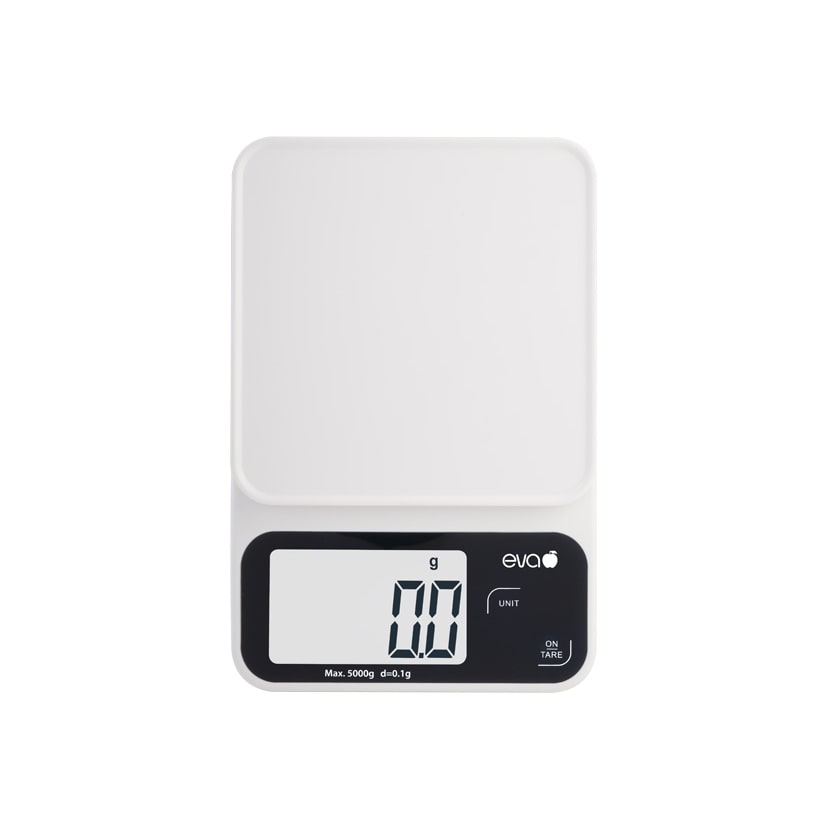 Eva digitale keukenweegschaal wit 5kg 0,1g eva
