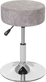thumbnail of 2er-Set Hocker höhenverstellbar und drehbar | Sitzhöhe 43-55cm | Durchmesser 35cm | Wildlederimitat | vintage Grau | Sitzhocker Schminkhocker