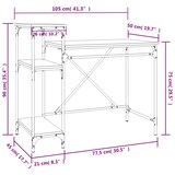 thumbnail of vidaXL Schreibtisch mit Regal Räuchereiche 105x50x90 cm Holzwerkstoff