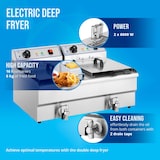 thumbnail of Royal Catering Elektro-Doppel-Fritteuse - 2 x 16 L - 12 000 W - 400 V - Ablasshahn -