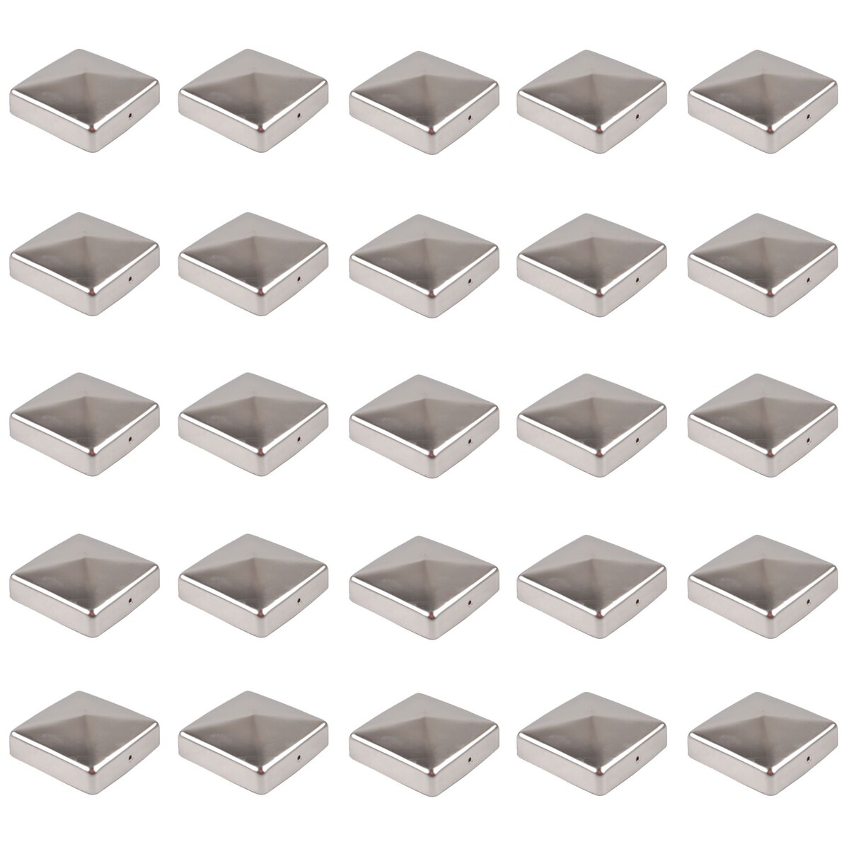 25x Pfostenkappe Edelstahl 91 mm Pyramide Abdeckkappe für Pfosten 9 x 9 cm