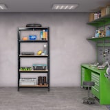thumbnail of Relaxdays Schwerlastregal, HBT: 150 x 75 x 30 cm, Traglast: 875 kg, 5 Böden, zum Stecken, Keller, Garage, Stahl, schwarz
