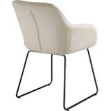 thumbnail of tectake Chaise de salle à manger en aspect velours rembourré crème et noir - 405921