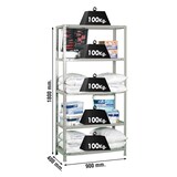 thumbnail of Schraubregal Panda | HxBxT 180x90x30cm | Fachlast 100kg | Grau