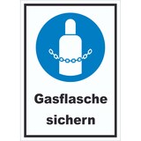 thumbnail of Gasflaschen sichern Schild A1 Rückseite selbstklebend