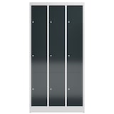 thumbnail of ClassiX Schließfachschrank, 3 Abteile à 3 Fächer, 1800 x 870 x 500 mm, lichtgrau/anthrazitgrau