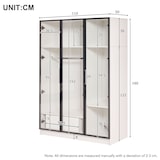thumbnail of Großer Kleiderschrank 110x50x160 cm mit LED Beleuchtung, 3 Glastüren, Soft-Close, Schublade, Kleiderstange, Aufbewahrung Weiß