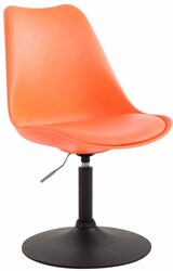 thumbnail of Décoshop26 - Drehbarer Esszimmerstuhl x1 höhenverstellbar orangefarbener Kunststoff mit verchromtem Metallfuß in Trompetenform 10_0003764
