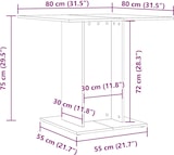 thumbnail of vidaXL Esstisch Altholz-Optik 80x80x75 cm Holzwerkstoff