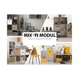 thumbnail of Meuble Étagère 2 cases de rangement effet chêne gris H 67.5 cm - à poser ou mural