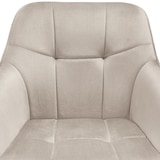 thumbnail of tectake Eetkamerstoel Marilyn, fluweellook, gecapitonneerd - taupe/goud, Set van 6 - 405790