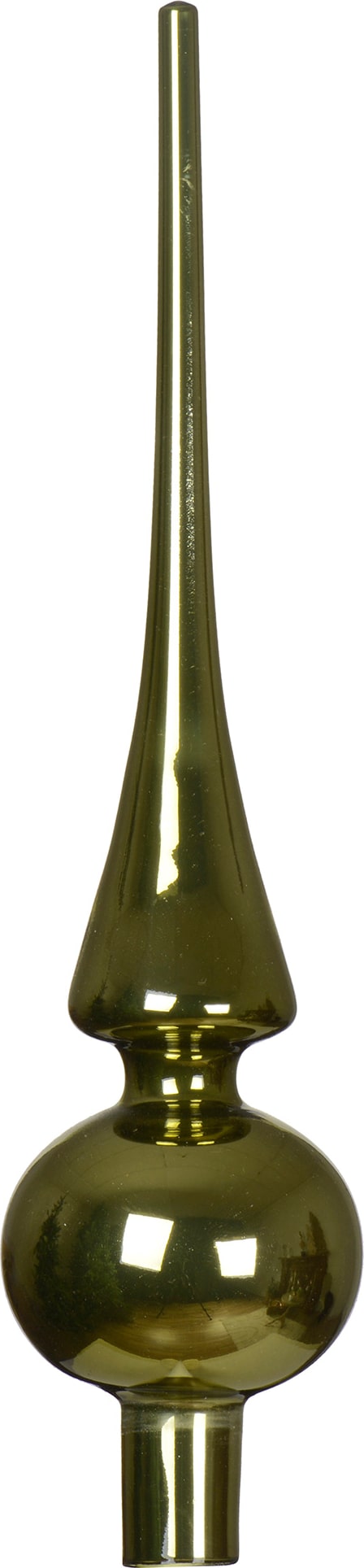 Christbaumspitze Glas 26cm Weihnachtsbaumspitze glänzend uni Christbaumschmuck Weihnachtsbaumschmuck Rosmarin