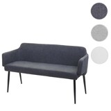 thumbnail of Sitzbank | HxBxT 77x133x56cm | Sitzhöhe 48cm | Esszimmerbank Bank Polsterbank Garderobenbank Rückenlehne Armlehne Stoff/Textil 133cm | Anthrazit