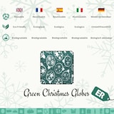 thumbnail of Rotolo di Carta Regalo Verde Christmas Globes 62cm x 90m – Carta da Regalo di Natale Riciclata