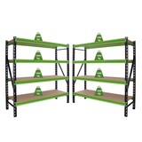 thumbnail of 2x Industrieregal Milo 200x190x60 cm steckbar, erweiterbar 4 Ebenen 4 Tonnen Schwerlastregal Regal