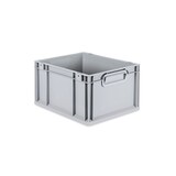 thumbnail of PROREGAL SuperSparSet 8x Eurobox NextGen Grip mit Auflagedeckel & 4 grünen Verschlüssen, HxBxT 22x30x40cm, 20L, Grau, Griffe zu, Eurobehälter