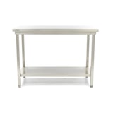 thumbnail of Table en acier inoxydable - 100 x 60 cm - hauteur réglable - avec étagère de rangement