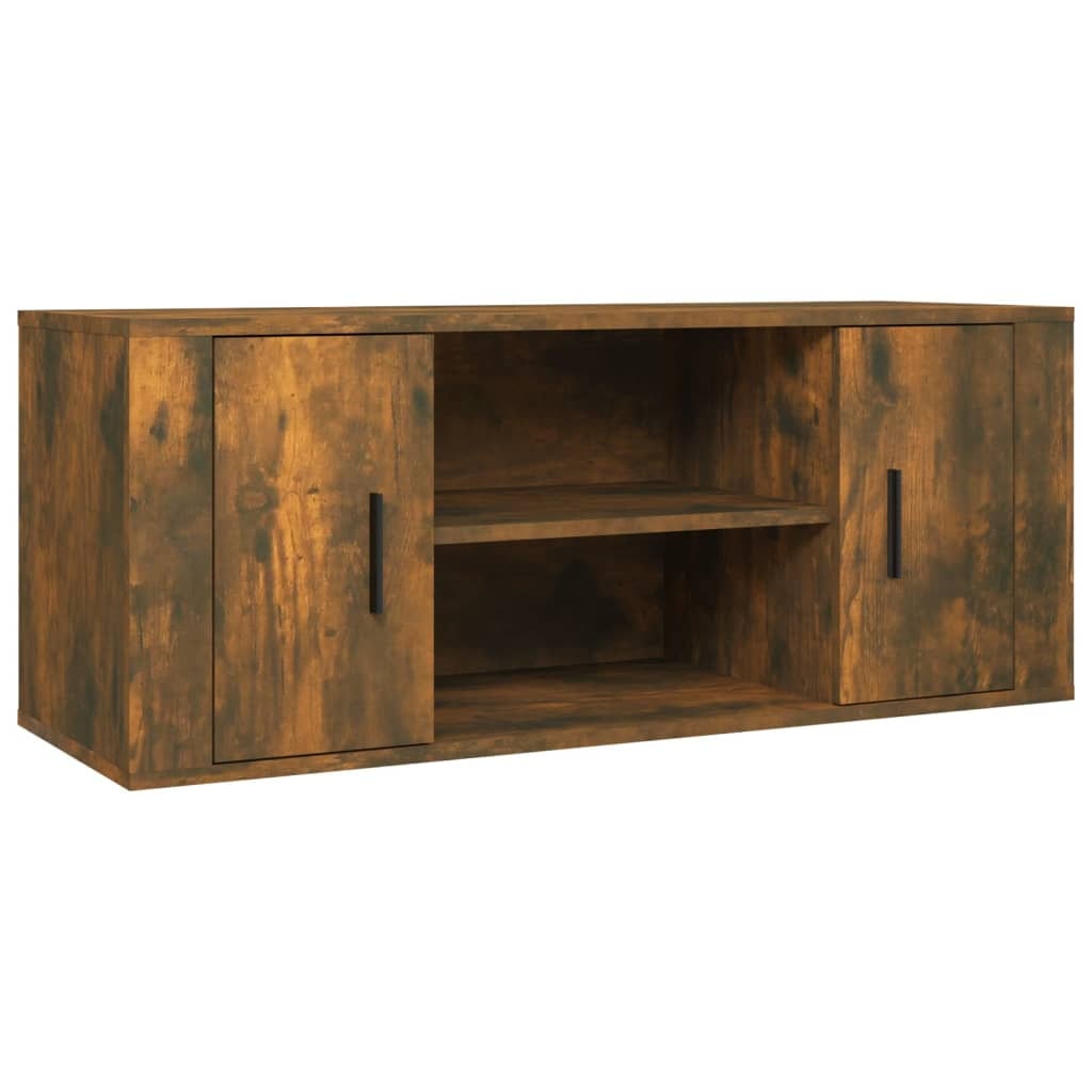 Helloshop26 - Mobile TV multimediale scaffale TV credenza mobile TV sala da pranzo soggiorno camera da letto rovere affumicato 100 02_0027262