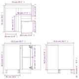 thumbnail of vidaXL Eckunterschrank Weiß 75,5x75,5x81,5 cm Holzwerkstoff