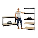 thumbnail of PROREGAL Mega Deal | 1x Schwerlastregal Slim Elephant M & 1x Höhenverstellbare Werkbank Big Dino | Fachlast bis zu 600kg | Schwarz | Stecksystem