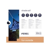 thumbnail of Sonnensegel mit 100 LEDs, Sternhimmel, wasserdurchlässig, winddurchlässig, 3.6 x 3.6 x 3.6 m, 180 g/m², Solarenergie, HDPE, Dreieck, Blau