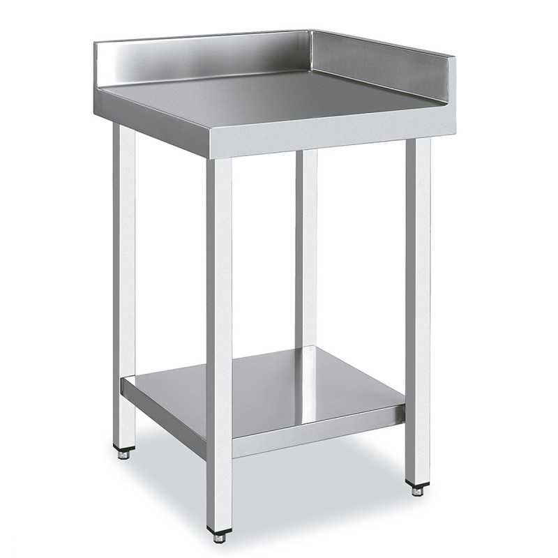 Mesa em aço inox com ângulo de 90º 700x700mm