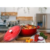 thumbnail of METRO PROFESSIONAL Kasserolle oval / Cocotte, Gusseisen / Edelstahl, 27.9  x 44 x 18.7 cm, emailliert, mit Deckel, 8 L, rot