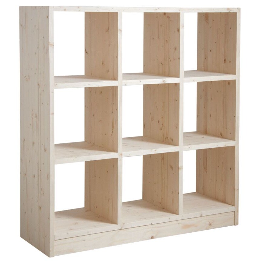 AUBRY GASPARD bibliothèque 9 cases en épicéa brut