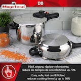 thumbnail of Magefesa DB - Olla Express Rápida de 5 Litros, Acero Inoxidable 18/10, Apta para Todo Tipo de Cocinas Incluida Inducción, 5 Sistemas de Seguridad