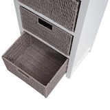 thumbnail of Kommode HWC-K84 mit Körben, Schrank Schubladenschrank, Holz 83x40x29cm ~ weiß, Körbe grau