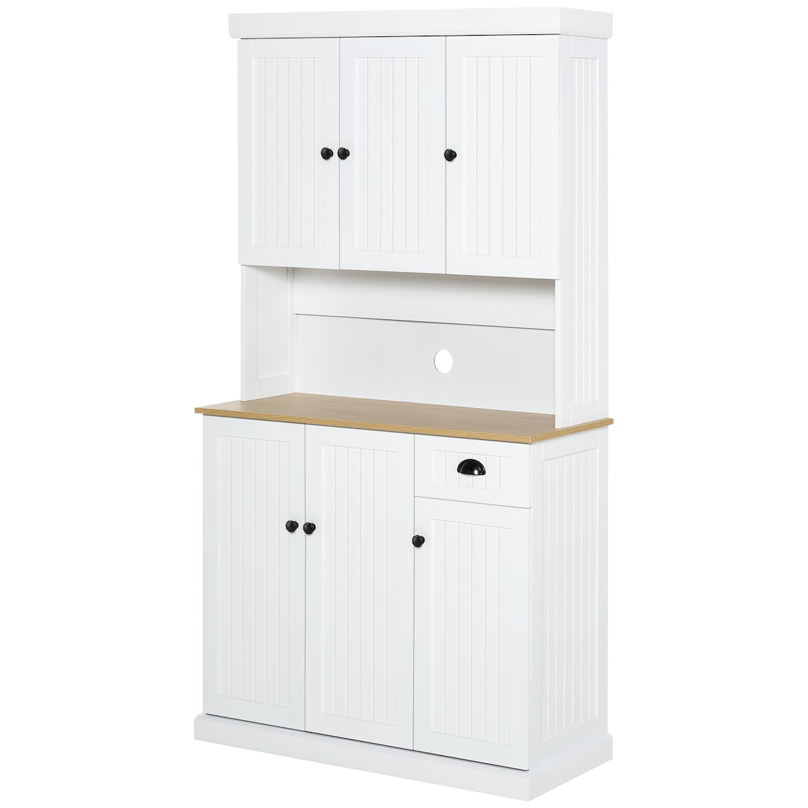 HOMCOM Credenza Cucina con Armadietti e Cassetto Stile Country Bianco