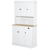 thumbnail of HOMCOM Credenza Cucina con Armadietti e Cassetto Stile Country Bianco