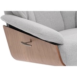 thumbnail of MCA Relaxsessel + Hocker HWC-N57, Fernsehsessel Liegesessel, Bouclé Stoff Holz ~ grau