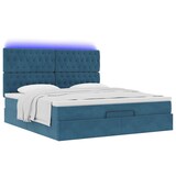 thumbnail of vidaXL Ottoman-Bett mit Matratzen & LEDs Dunkelblau 160x200 cm Samt