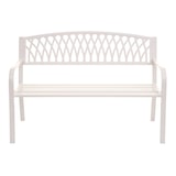 thumbnail of Panchina da giardino HWC-F45, panchina da parco, 2 posti in acciaio verniciato a polvere ~ bianco
