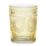 thumbnail of Trinkglas gelb 280ml Wasserglas Saftglas Vintage Boho Blumenmuster