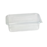 thumbnail of FHC - 300Pcs - Barquette plastique PET rectangulaire transparente avec couvercle attaché - 230x175x65mm 1700ml
