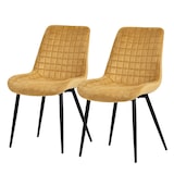 thumbnail of ML-Design – Esszimmerstühle 2er Set Senfgelb | Samt Sitzfläche, Rückenlehne, schwarze Metallbeine, gepolsterte Esszimmerstühle
