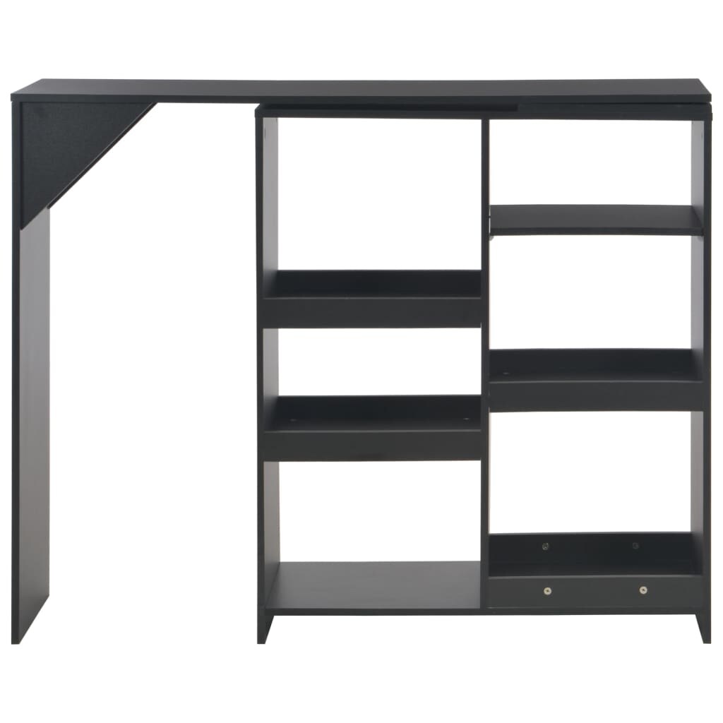 Bartisch mit abnehmbarer Ablage, Schwarz, 138 x 39 x 110 cm, festes Orion-Modell
