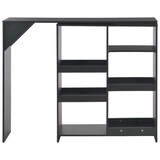 thumbnail of Bartisch mit abnehmbarer Ablage, Schwarz, 138 x 39 x 110 cm, festes Orion-Modell