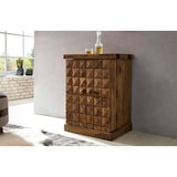 thumbnail of Hausbar Sheesham Massivholz 65x91x50 cm Weinbar ausklappbar, Kleine Bar modern, Barschrank mit Türen, Spirituosenschrank mit Aufbewahrung für