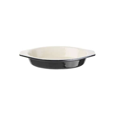Gratineerschaal gietijzer ovaal zwart 0,65L | 140x195x40(h)mm